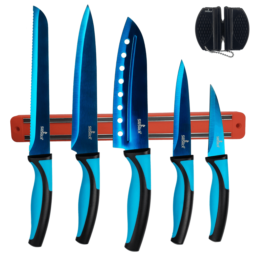 kitchen knife set with magnetic rack & Portable Sharpener