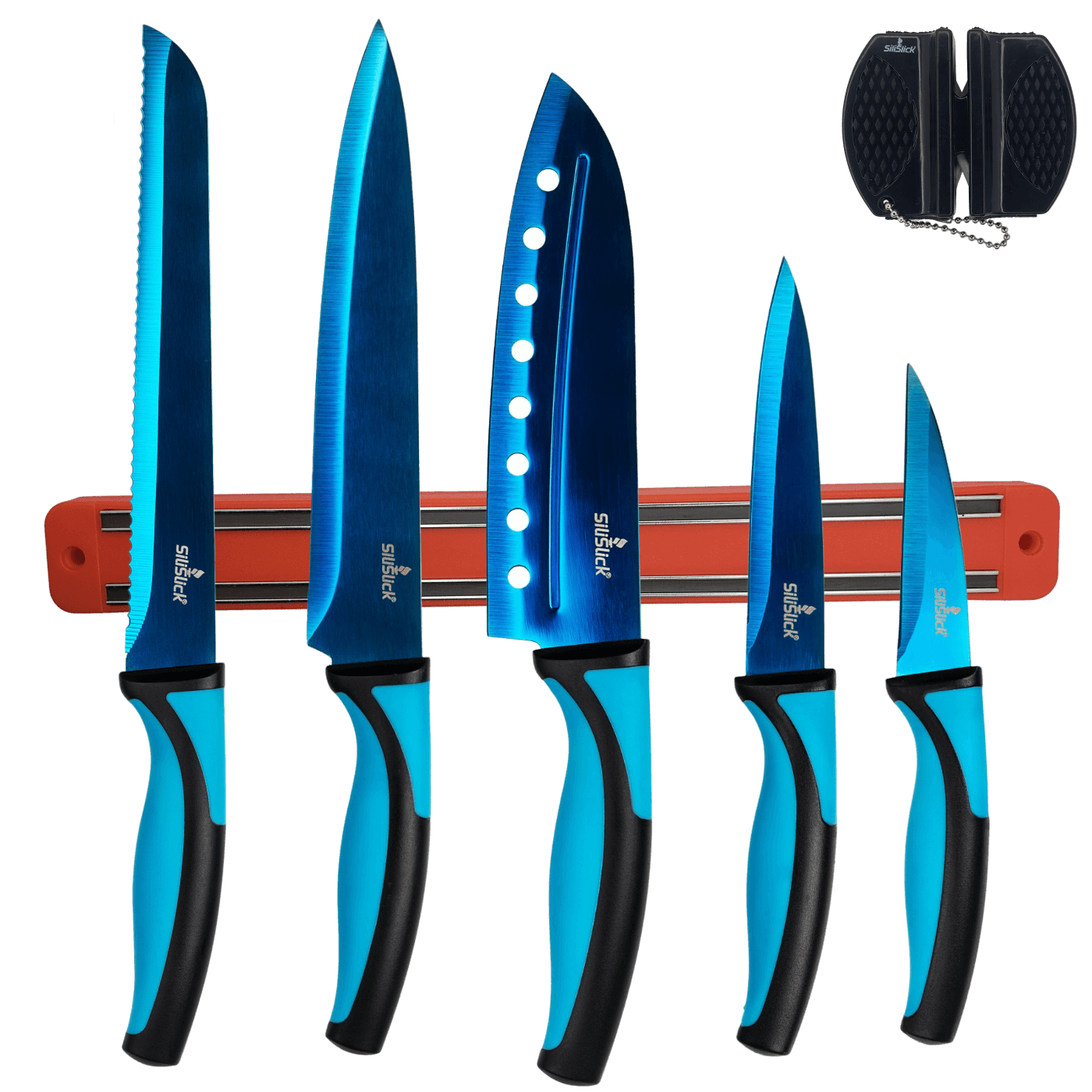 kitchen knife set with magnetic rack & Portable Sharpener